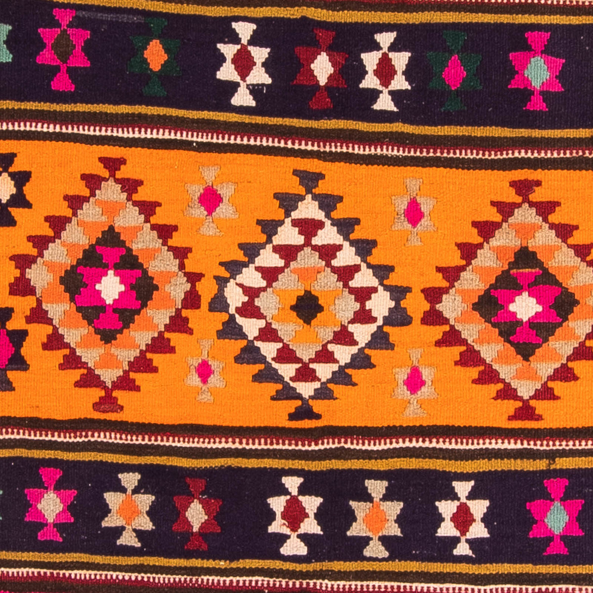 Alfombra de pasillo Alfombra Kelim - Antigua - 355 x 150 cm - multicolor