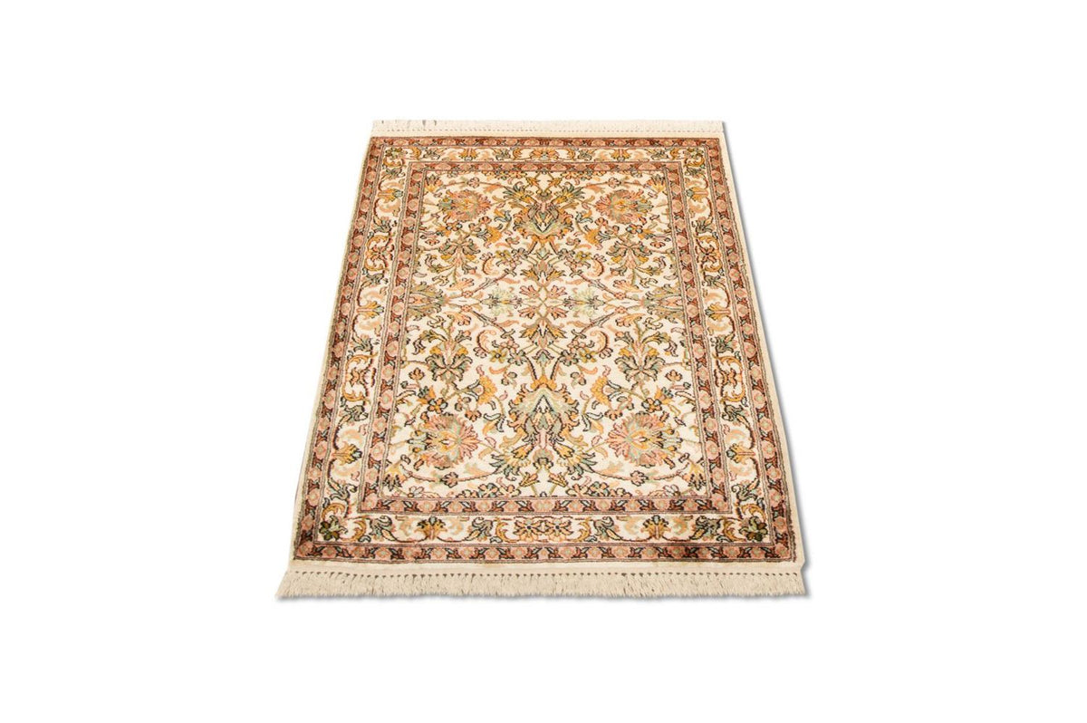 Alfombra de seda - Seda de Cachemira - 95 x 62 cm - beige