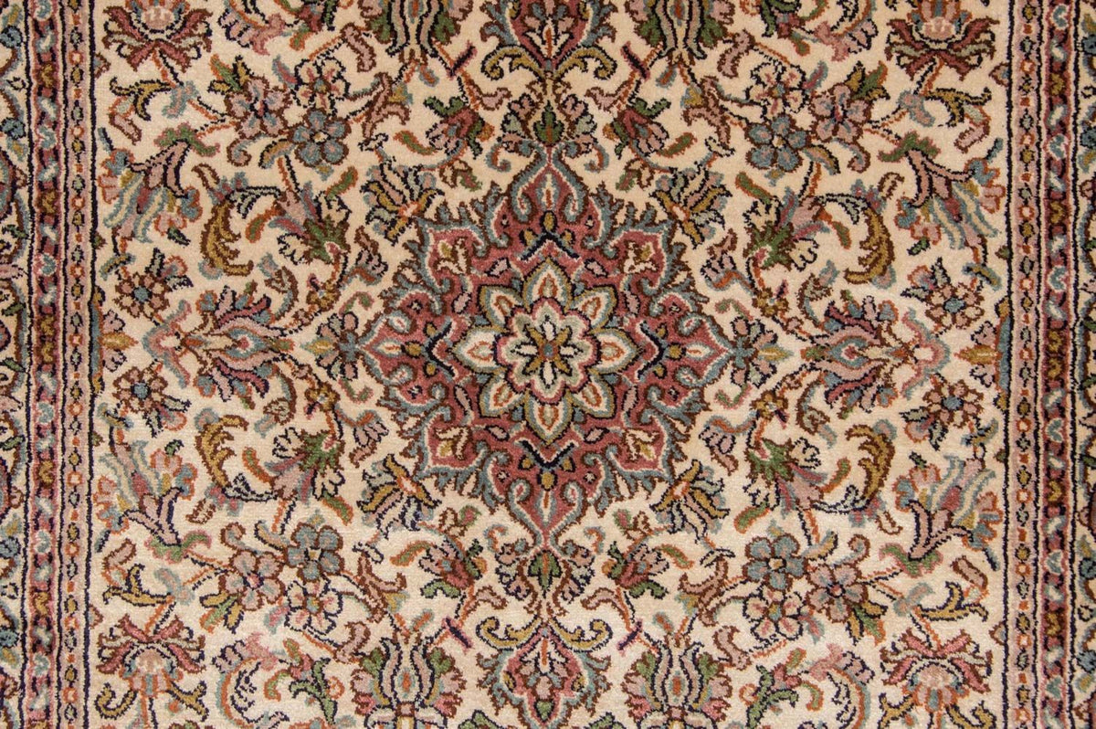 Alfombra de pasillo Alfombra de seda - Seda de Cachemira - 190 x 77 cm - beige