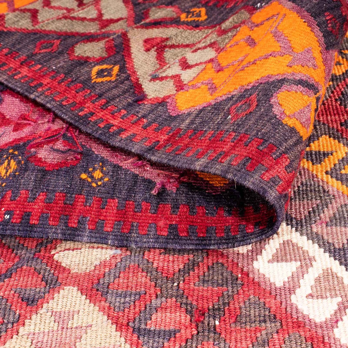 Alfombra de pasillo Alfombra Kelim - Antigua - 375 x 140 cm - multicolor