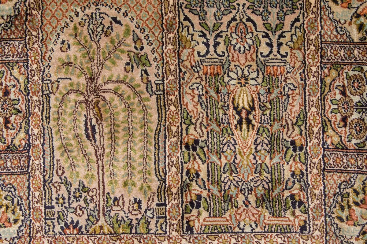 Alfombra de pasillo Alfombra de seda - Seda de Cachemira - 270 x 75 cm - multicolor