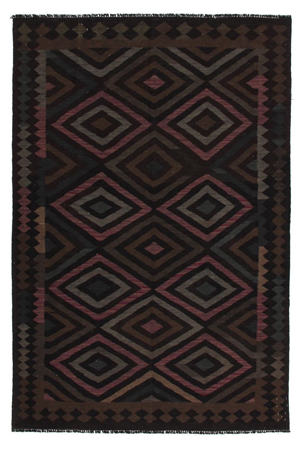 Alfombra Kelim - Splash - 240 x 166 cm - negro