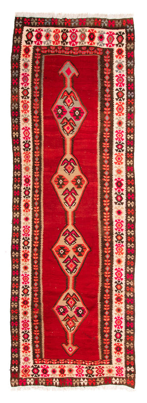 Alfombra de pasillo Alfombra Kelim - Antigua - 380 x 150 cm - multicolor