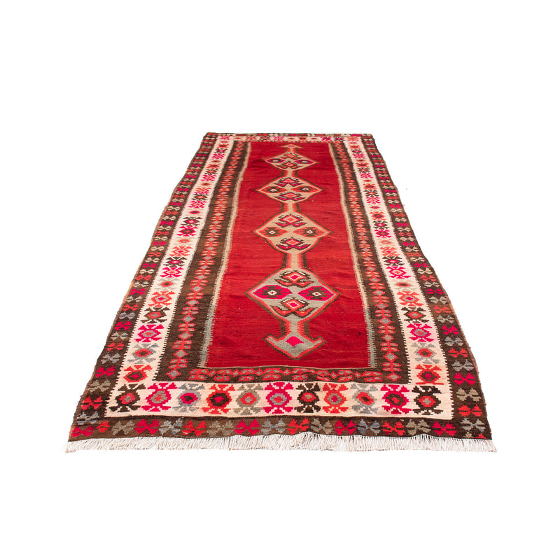 Alfombra de pasillo Alfombra Kelim - Antigua - 380 x 150 cm - multicolor