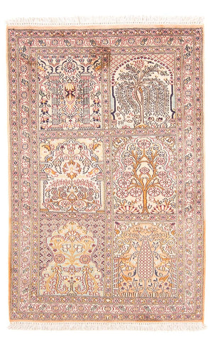 Alfombra de seda - Seda de Cachemira - 119 x 79 cm - multicolor