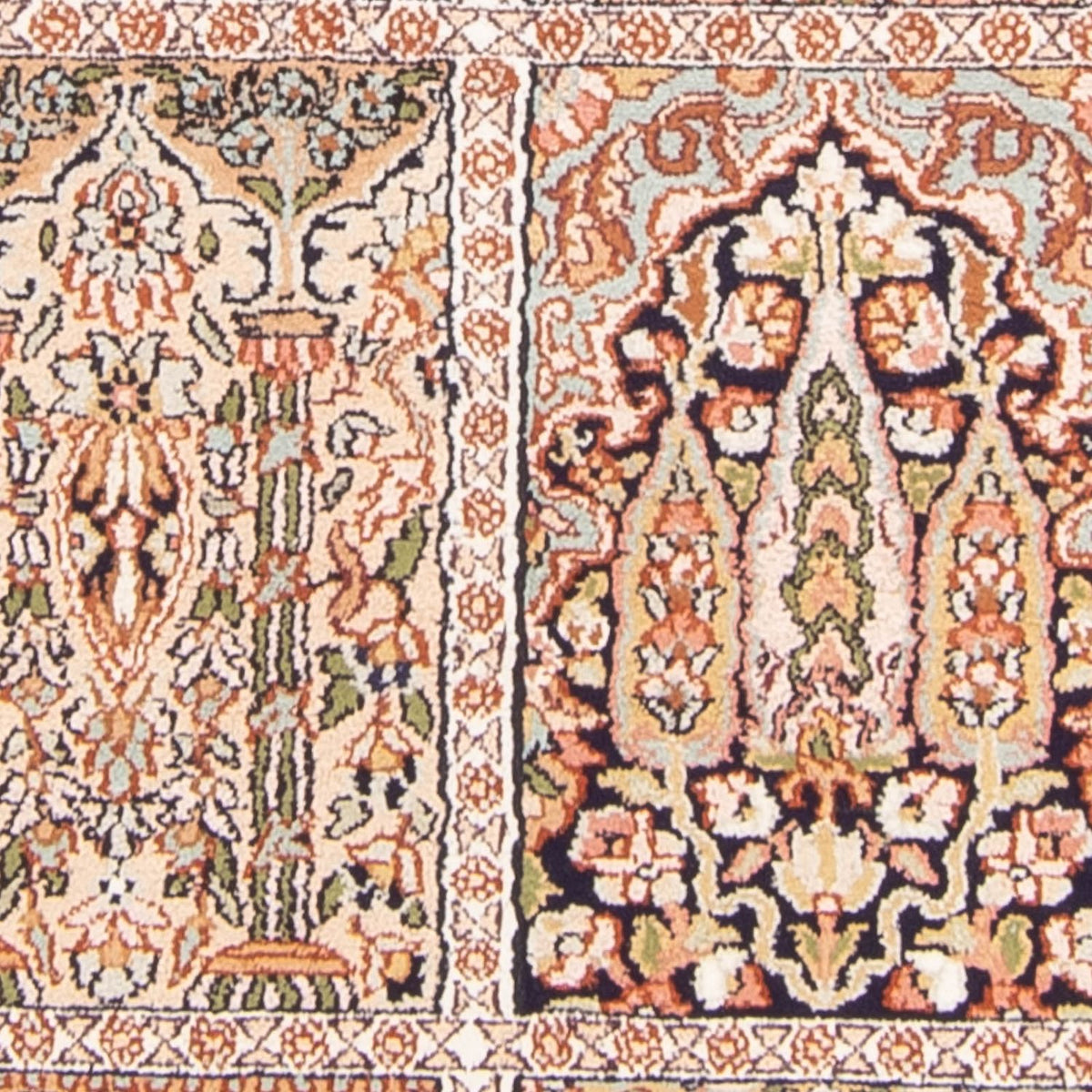 Alfombra de seda - Seda de Cachemira - 148 x 92 cm - multicolor