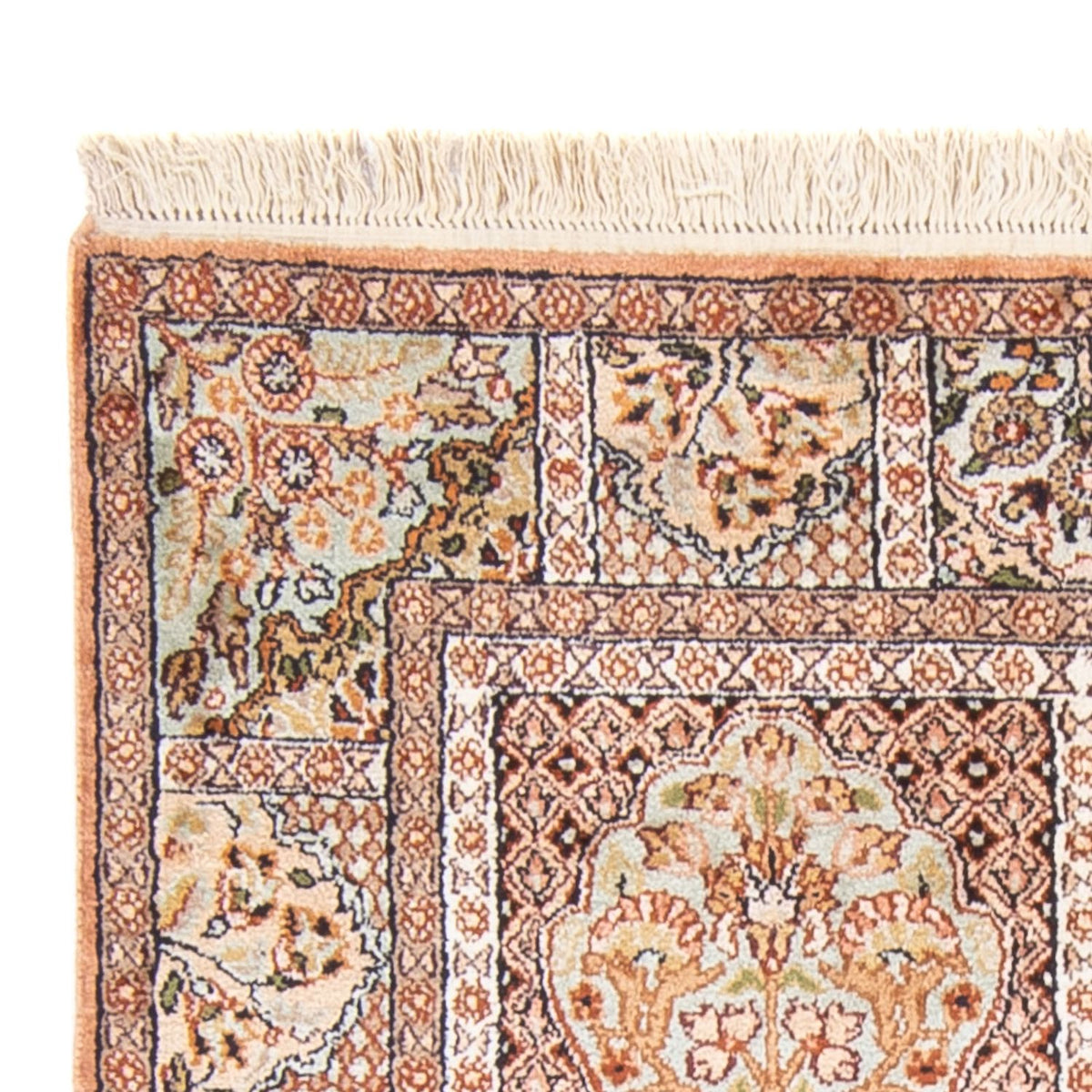 Alfombra de seda - Seda de Cachemira - 148 x 92 cm - multicolor