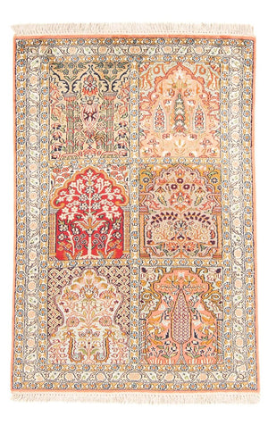 Alfombra de seda - Seda de Cachemira - 155 x 80 cm - multicolor
