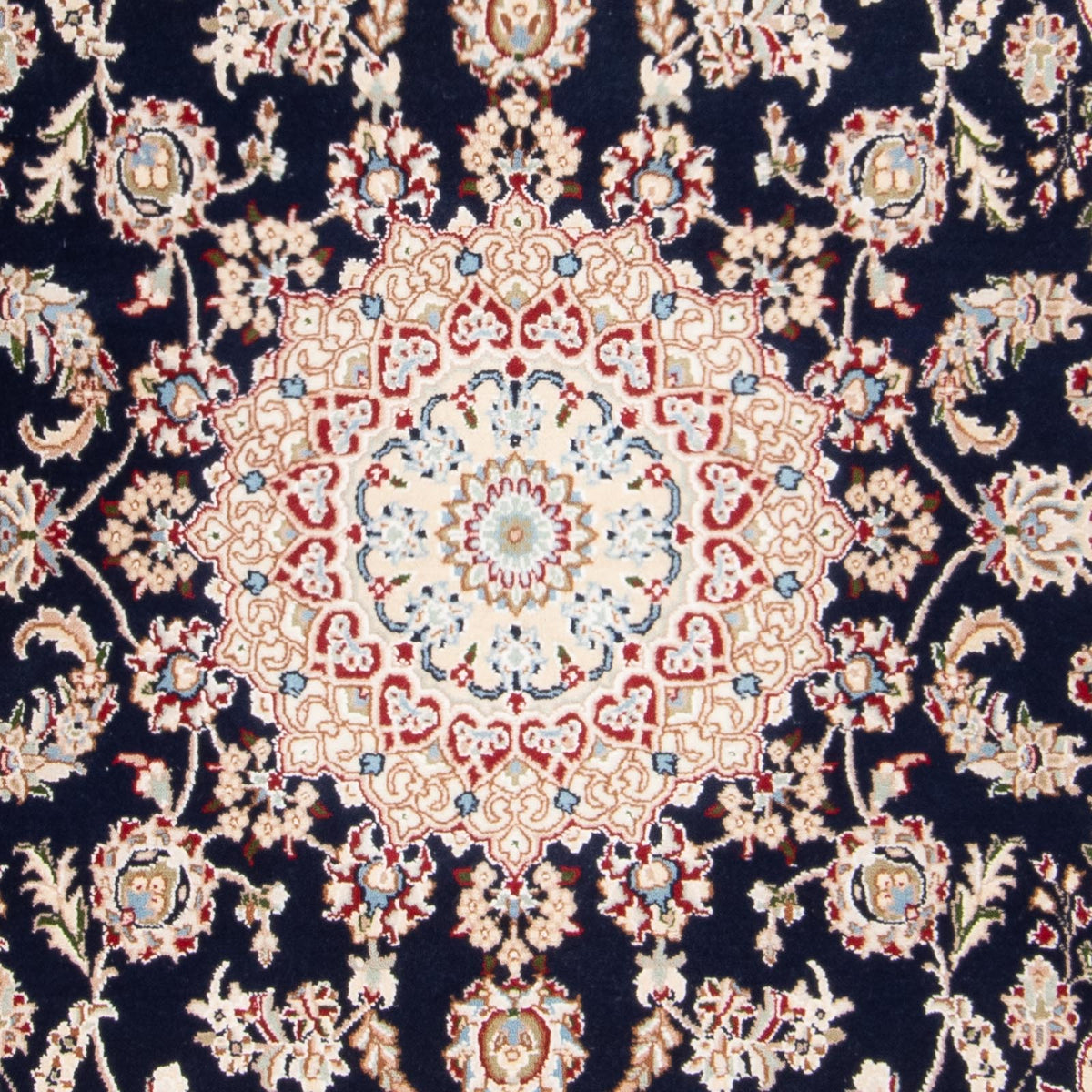 Alfombra oriental - Nain - Indus - 196 x 134 cm - azul oscuro