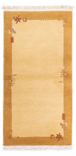 Alfombra de Nepal - Real - 143 x 74 cm - beige