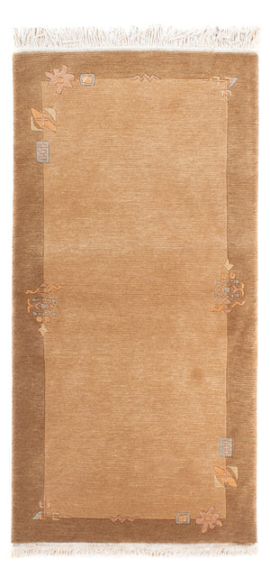 Alfombra de Nepal - Real - 138 x 73 cm - marrón claro