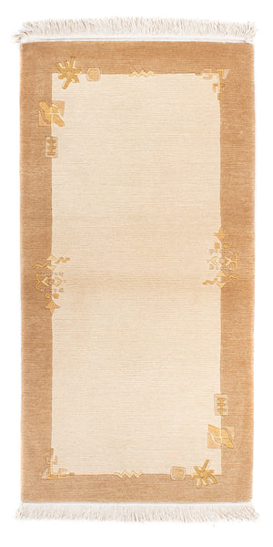 Alfombra de Nepal - Real - 141 x 72 cm - beige