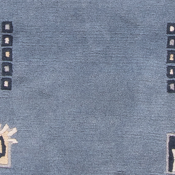 Alfombra de pasillo Alfombra de Nepal - 330 x 69 cm - azul