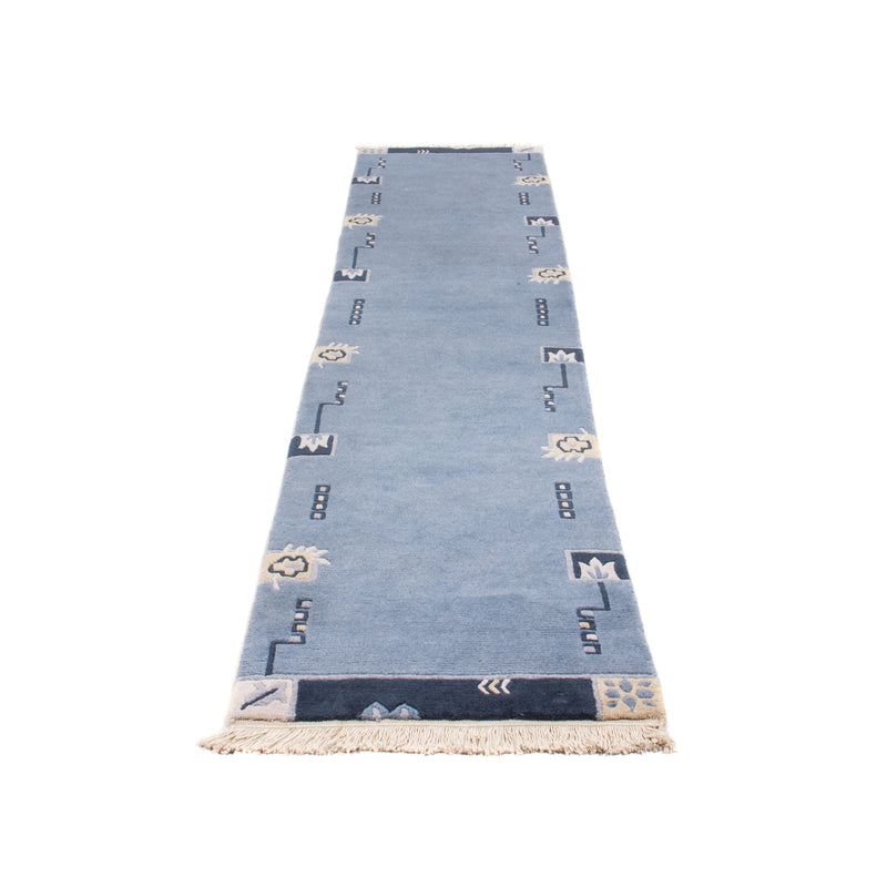 Alfombra de pasillo Alfombra de Nepal - 332 x 70 cm - azul