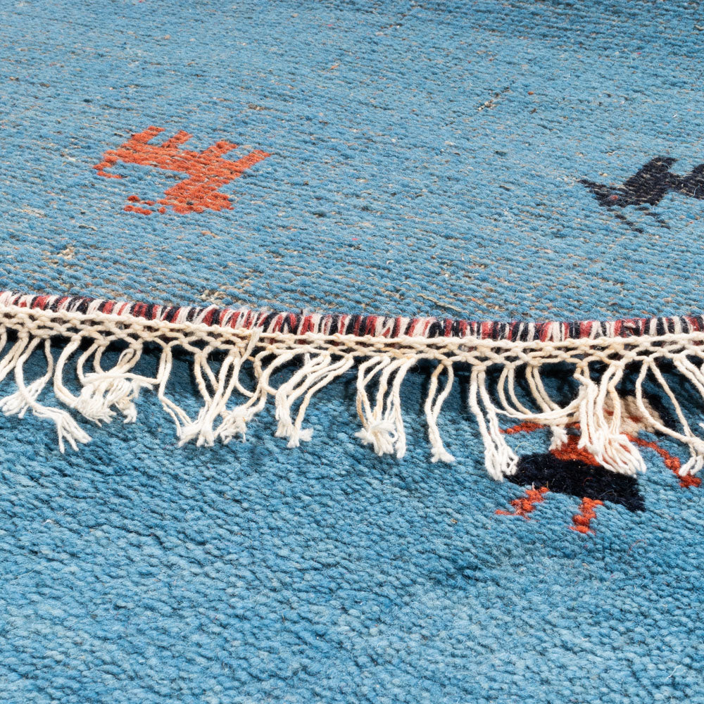 Alfombra Gabbeh - Indus redondo - 195 x 195 cm - azul