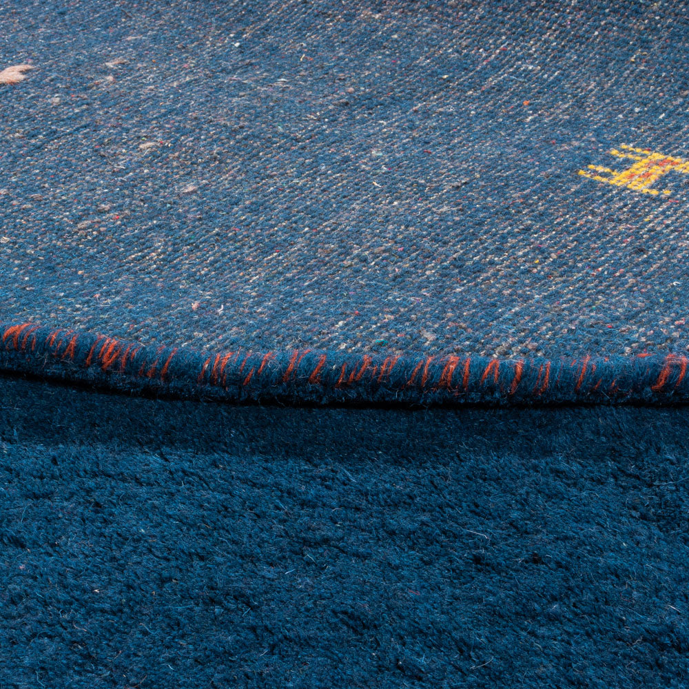 Alfombra Gabbeh - Indus redondo  - 189 x 189 cm - azul