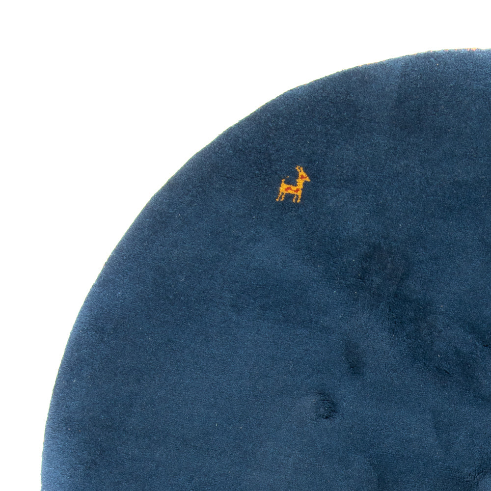 Alfombra Gabbeh - Indus redondo  - 190 x 190 cm - azul