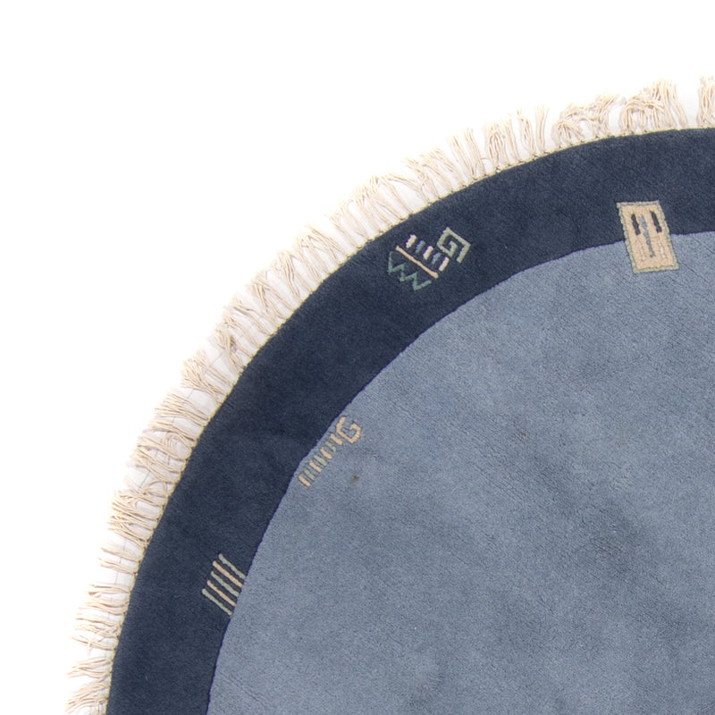 Alfombra de Nepal redondo  - 197 x 197 cm - azul