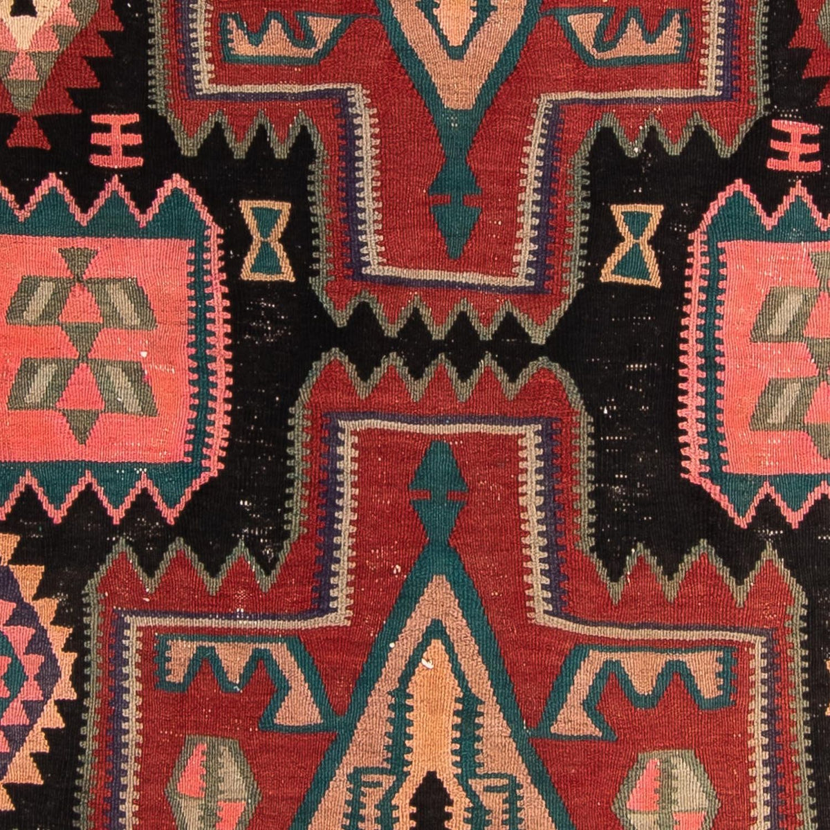 Alfombra de pasillo Alfombra Kelim - Antigua - 300 x 140 cm - multicolor