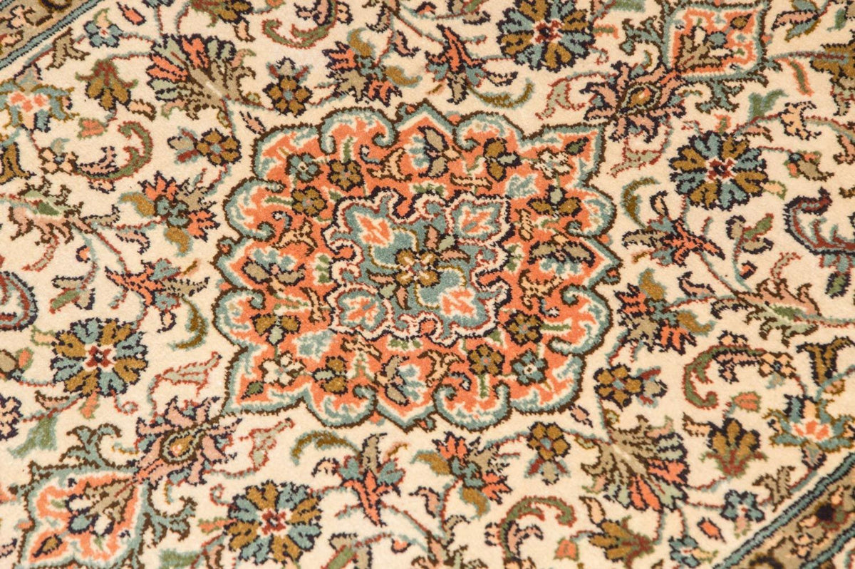 Alfombra de seda - Seda de Cachemira - 95 x 62 cm - beige