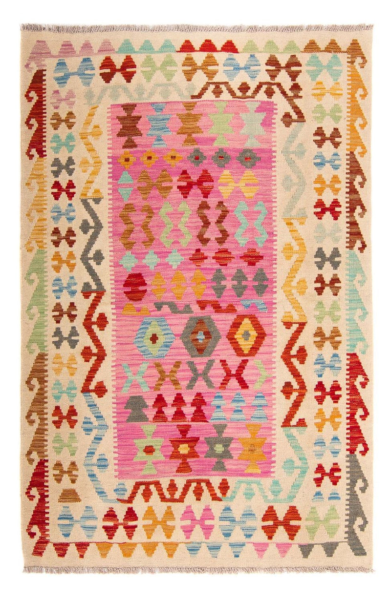 Alfombra Kelim - Splash - 175 x 130 cm - rosa