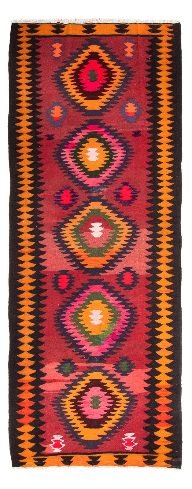 Alfombra de pasillo Alfombra Kelim - Antigua - 350 x 130 cm - multicolor