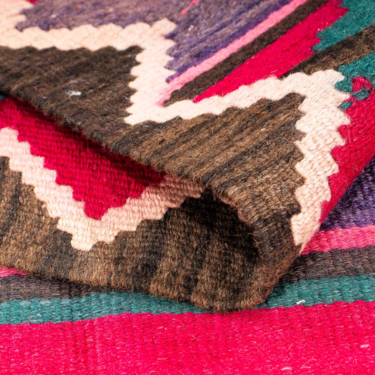 Alfombra de pasillo Alfombra Kelim - Antigua - 365 x 130 cm - multicolor