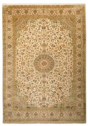 Alfombra de seda - Seda de Cachemira - 314 x 213 cm - beige