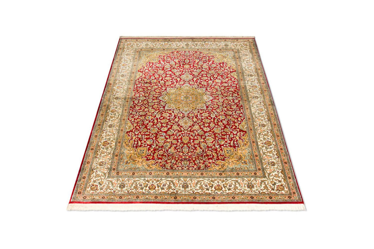 Alfombra de seda - Seda de Cachemira - 216 x 153 cm - rojo