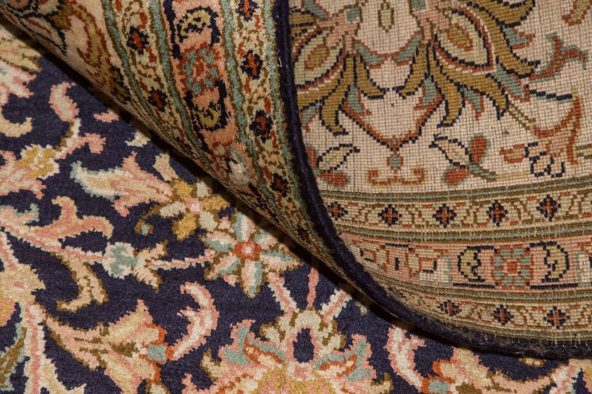 Alfombra de seda - Seda de Cachemira - 285 x 183 cm - azul oscuro