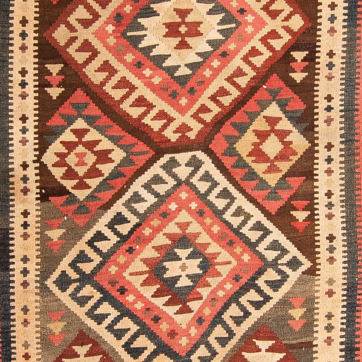 Alfombra de pasillo Alfombra Kelim - Antigua - 402 x 135 cm - multicolor