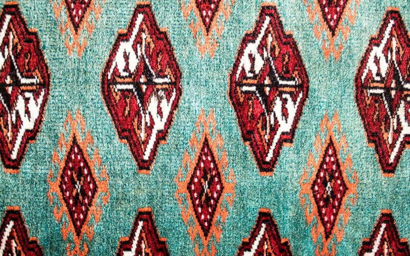 Alfombra Turkaman - 124 x 100 cm - turquesa