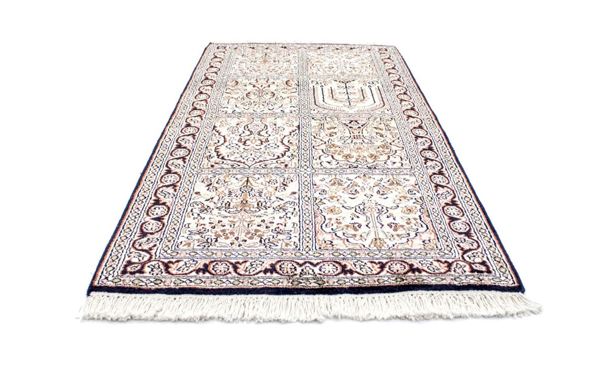 Alfombra de seda - Seda de Cachemira - 124 x 65 cm - multicolor