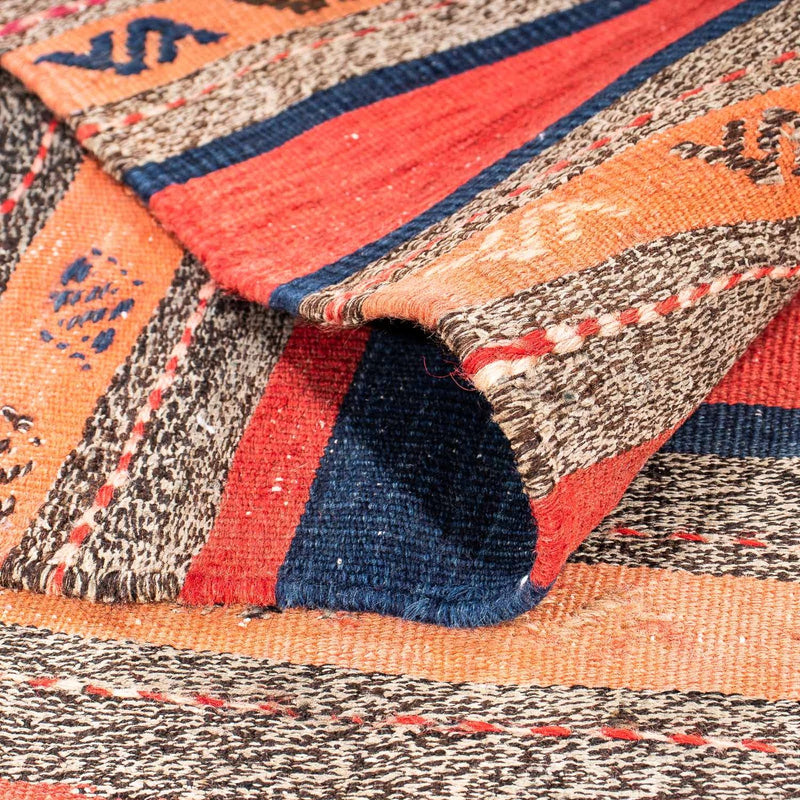 Alfombra de pasillo Alfombra Kelim - Antigua - 312 x 142 cm - multicolor