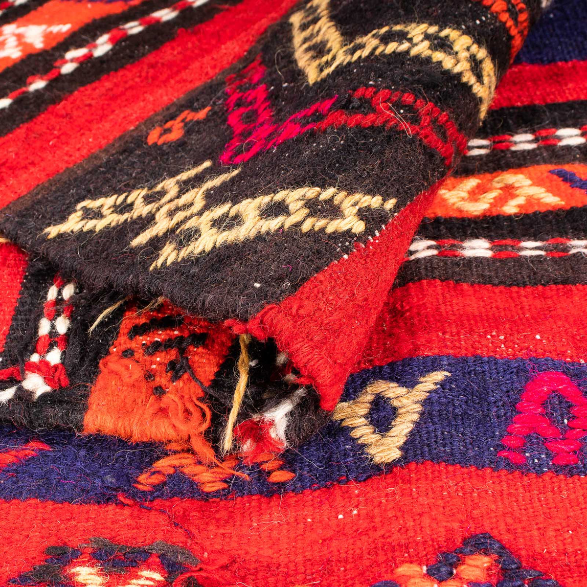 Alfombra de pasillo Alfombra Kelim - Antigua - 350 x 145 cm - multicolor