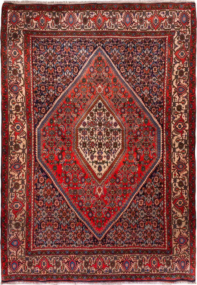 Alfombra persa - Bidjar - 181 x 120 cm - rojo
