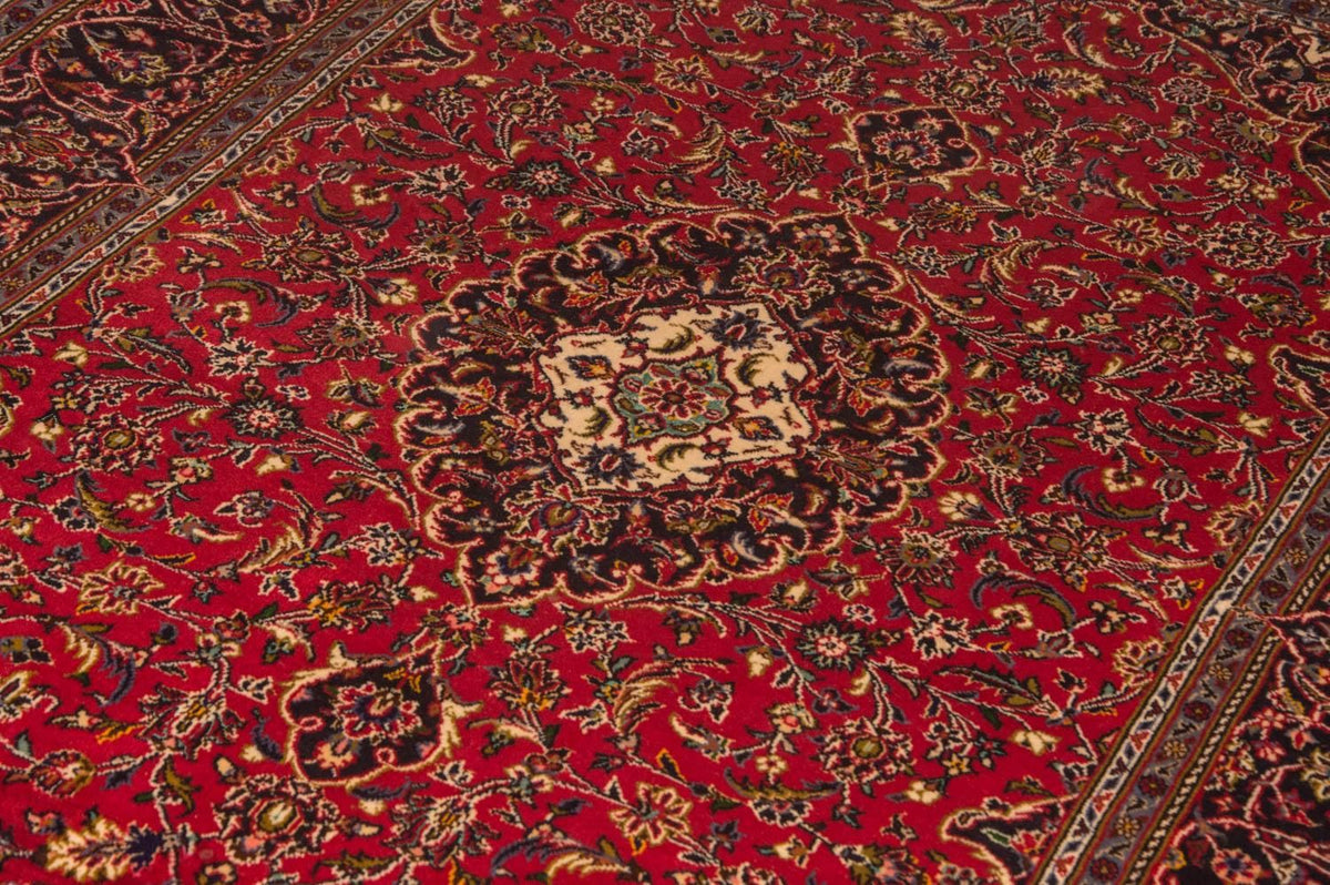 Alfombra persa - Keshan - 216 x 141 cm - rojo