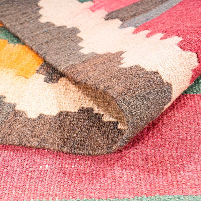 Alfombra de pasillo Alfombra Kelim - Antigua - 400 x 142 cm - multicolor