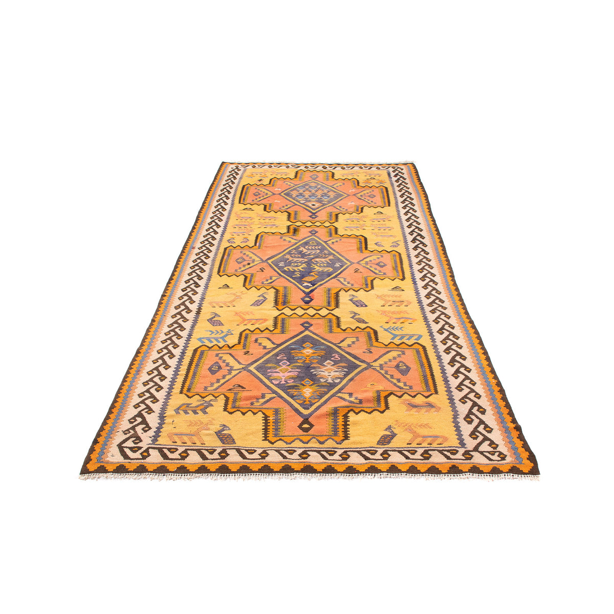 Alfombra de pasillo Alfombra Kelim - Antigua - 280 x 147 cm - multicolor