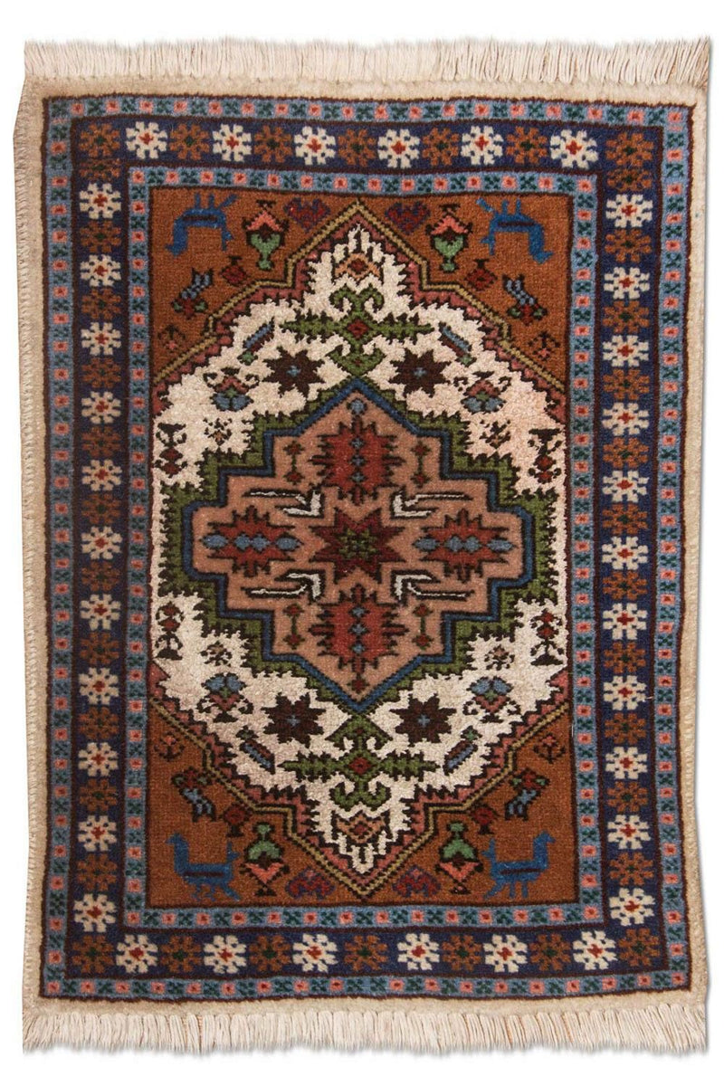 Alfombra persa - Nómada - 55 x 39 cm - marrón claro