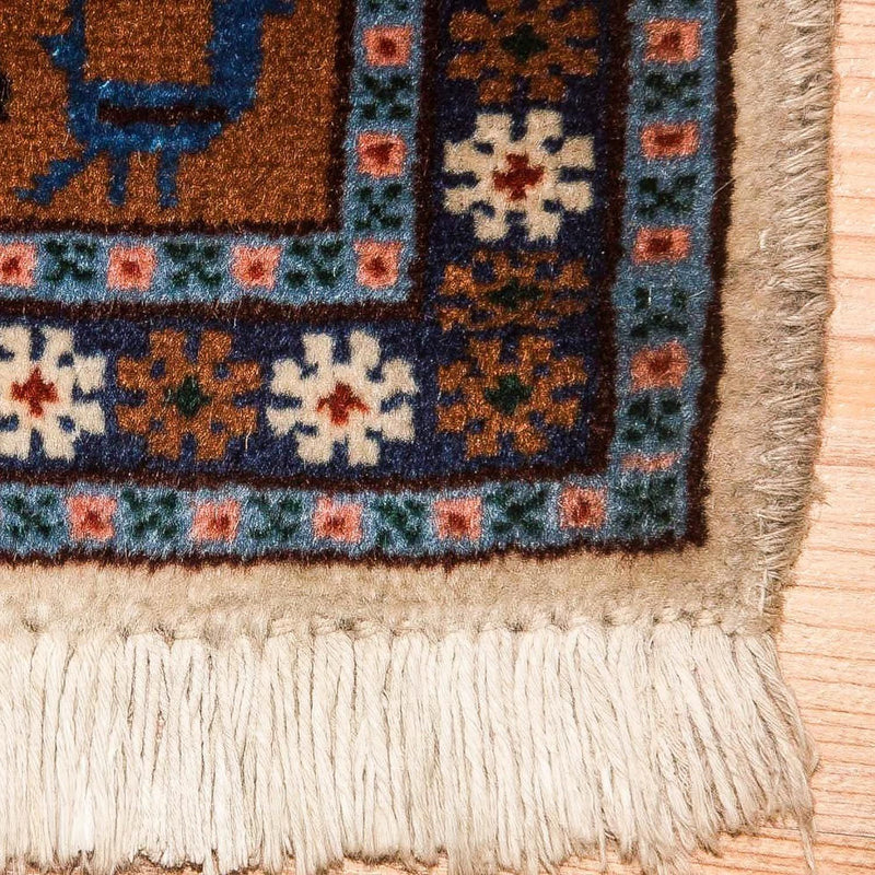 Alfombra persa - Nómada - 55 x 39 cm - marrón claro