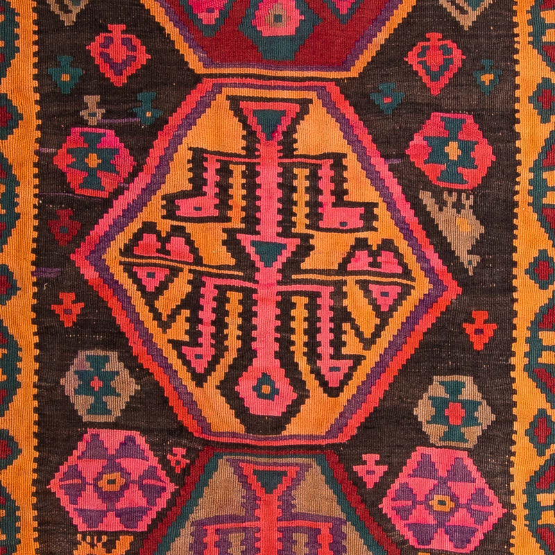 Alfombra de pasillo Alfombra Kelim - Antigua - 375 x 142 cm - multicolor