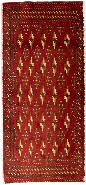 Alfombra Turkaman - 130 x 60 cm - rojo