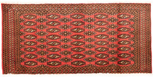 Alfombra Turkaman - 130 x 60 cm - rojo