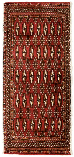 Alfombra Turkaman - 130 x 60 cm - rojo