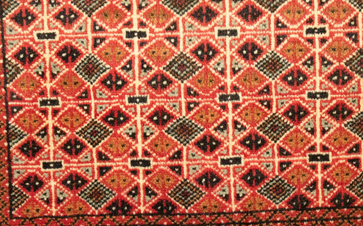 Alfombra Turkaman - 130 x 60 cm - rojo claro