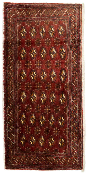 Alfombra Turkaman - 130 x 60 cm - rojo