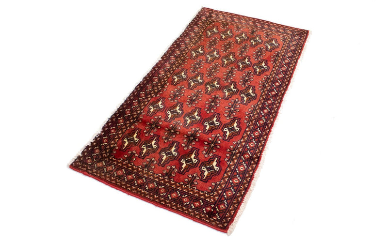 Alfombra Turkaman - 130 x 60 cm - rojo