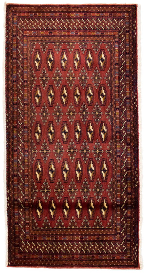 Alfombra Turkaman - 130 x 60 cm - rojo