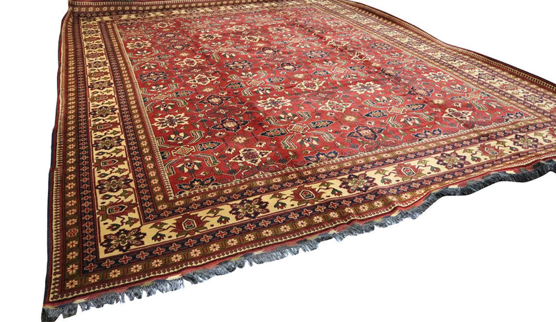 Alfombra afgana - Hatschlu - 492 x 401 cm - rojo